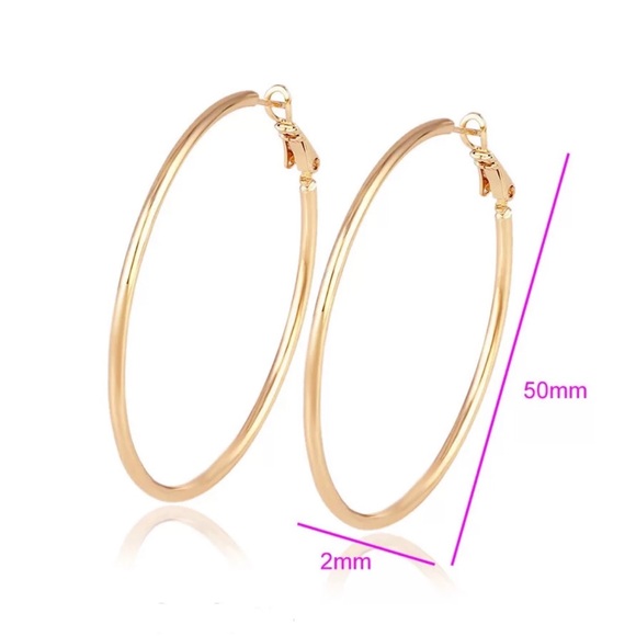 18k Gold Plated Hoop Earrings - SALE! - Picture 4 of 4